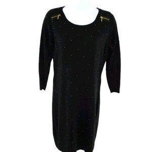 Design History  Black Embellished Sweater Dress